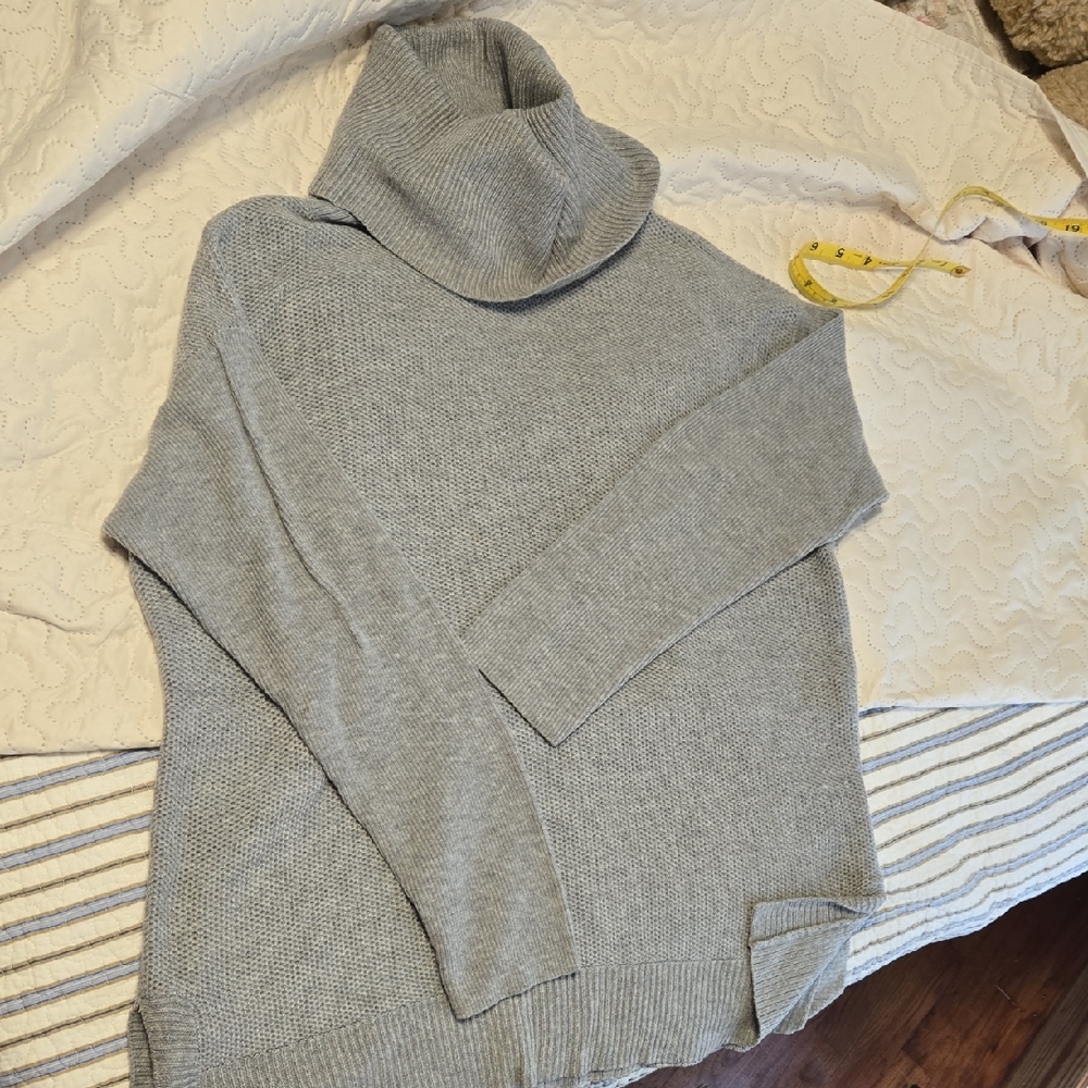 Talbots Light Gray Cowl Neck Sweater